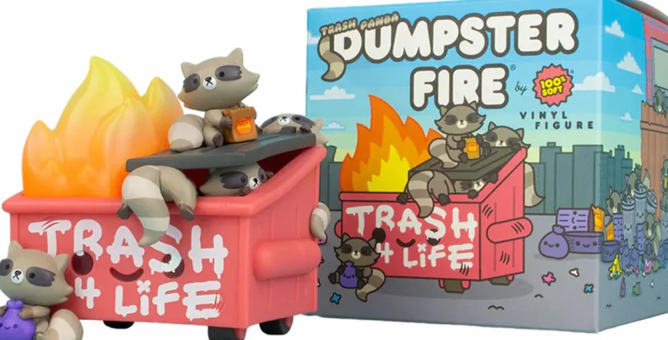 100% Soft - Dumpster Fire Trash Panda Edition 3" Vinyl Figure