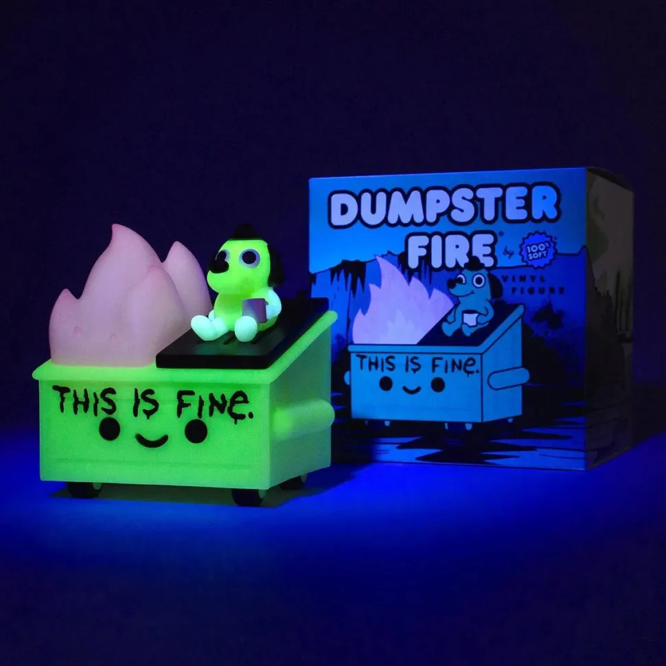 100% Soft - Lil' Dumpster Fire x This Is Fine Glow-in-the-Dark Vinyl Figure