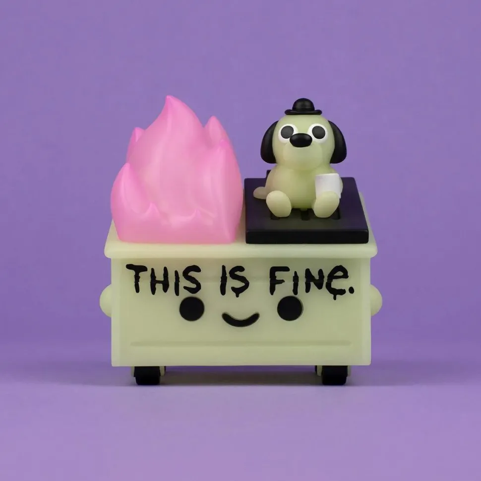 100% Soft - Lil' Dumpster Fire x This Is Fine Glow-in-the-Dark Vinyl Figure