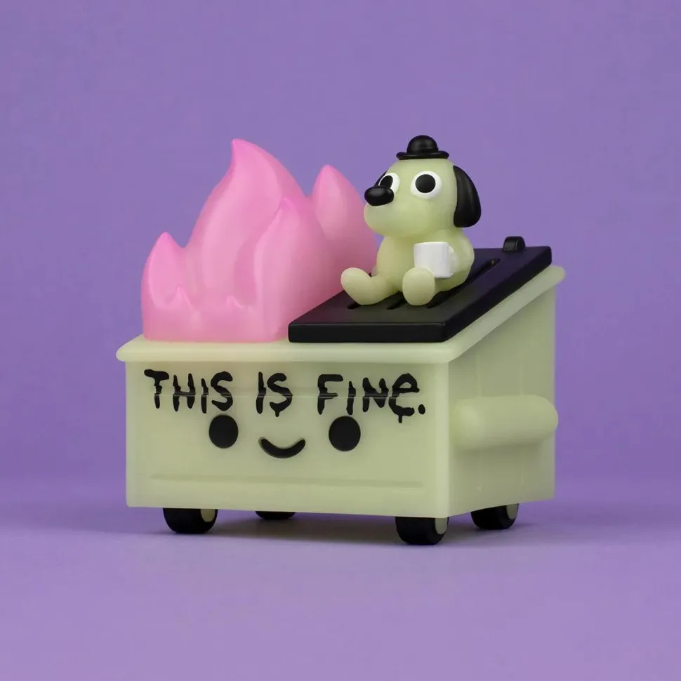 100% Soft - Lil' Dumpster Fire x This Is Fine Glow-in-the-Dark Vinyl Figure