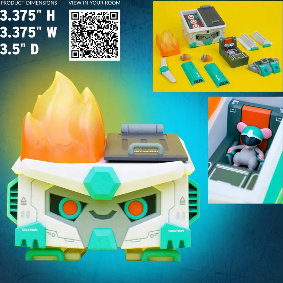 100% Soft - Mecha Dumpster Fire 3" Vinyl Figure