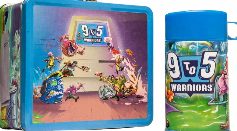 9 to 5 Warriors - Tin Tote / Lunch Box & Thermos 2-Pack