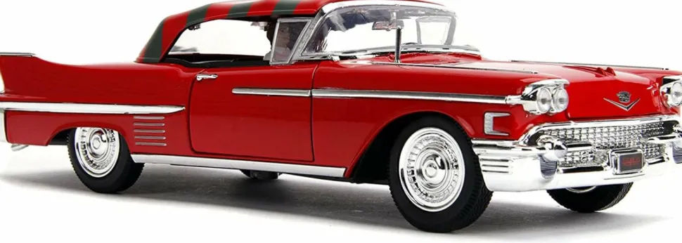 A Nightmare on Elm Street - Freddy Kreuger with 1958 Cadillac s62 1/24th Scale Hollywood Rides Die-Cast Vehicle Replica
