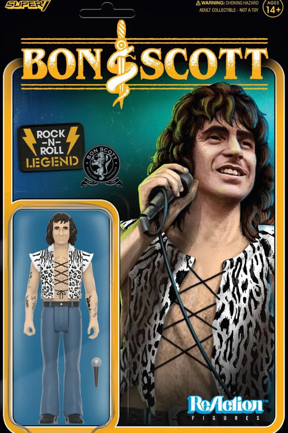 AC/DC - Bon Scott (Leopard Print) ReAction 3.75" Action Figure
