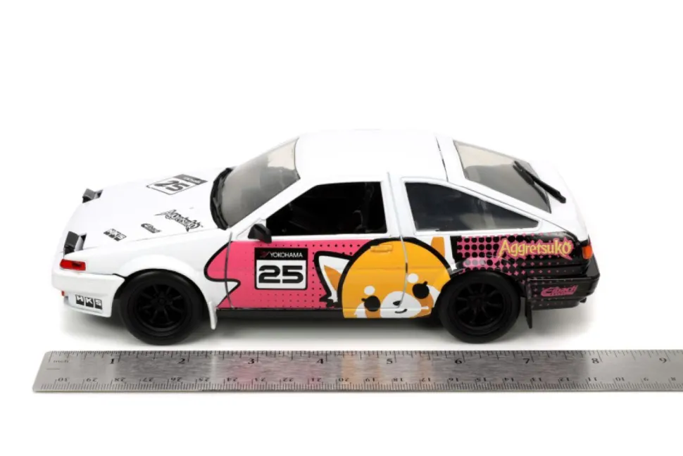 Aggretsuko - Aggretsuko & 1986 Toyota Trueno (AE86) 1/24th Scale Die-Cast Vehicle