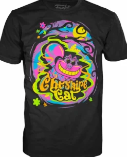 Alice in Wonderland - Cheshire Cat Blacklight Pop! Tees Unisex Black T-Shirt (Funko / Popcultcha Exclusive)