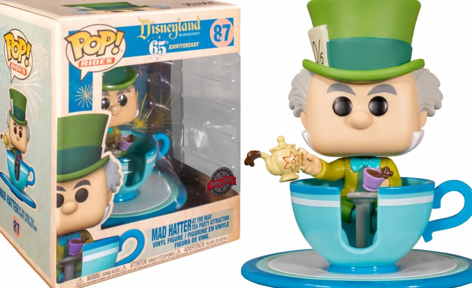Alice in Wonderland - Mad Hatter with Teacup Tea Party Attraction Disneyland 65th Anniversary Pop! Rides Vinyl Figure