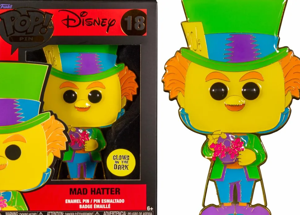 Alice in Wonderland - Mad Hatter Glow-in-the-Dark 4" Pop! Enamel Pin