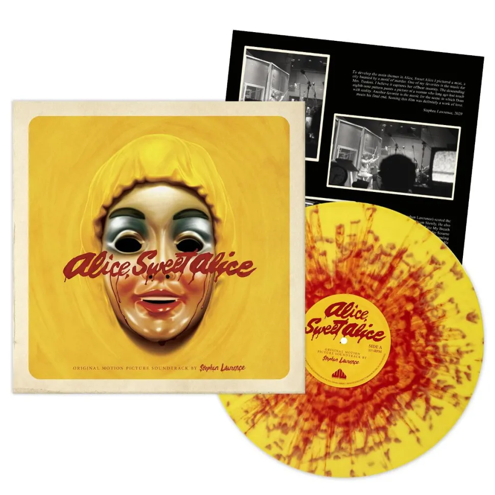 Alice, Sweet Alice - Original Motion Picture Soundtrack by Stephen Lawrence LP Vinyl Record (“Yellow Rain Coat with Blood Red Splatter” Coloured Vinyl)