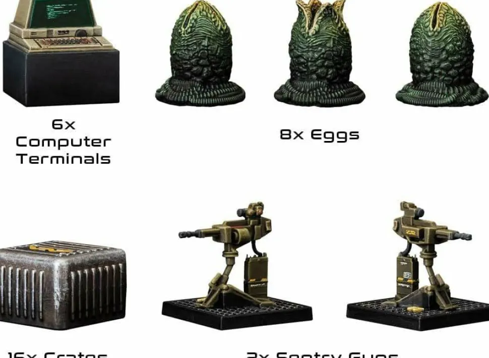 Aliens - Another Glorious Day in the Corps: Assets and Hazards Unpainted Miniature Figure 34-Pack
