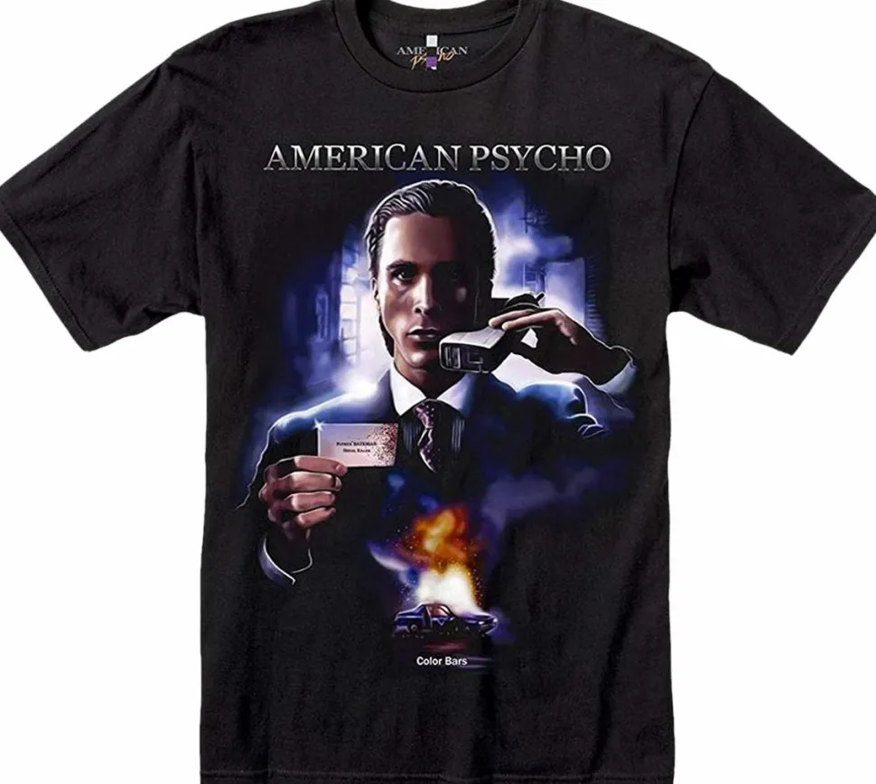 American Psycho - American Psycho x Color Bars Poster Black T-Shirt