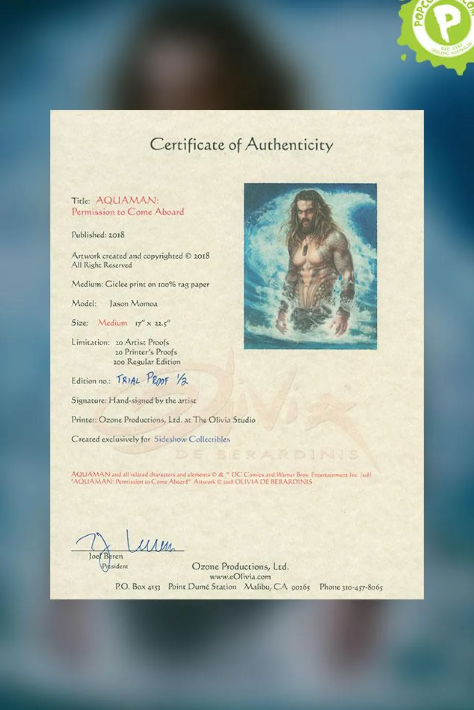 Aquaman (2018) - Permission to Come Aboard Premium Art Print by Olivia De Berardinis