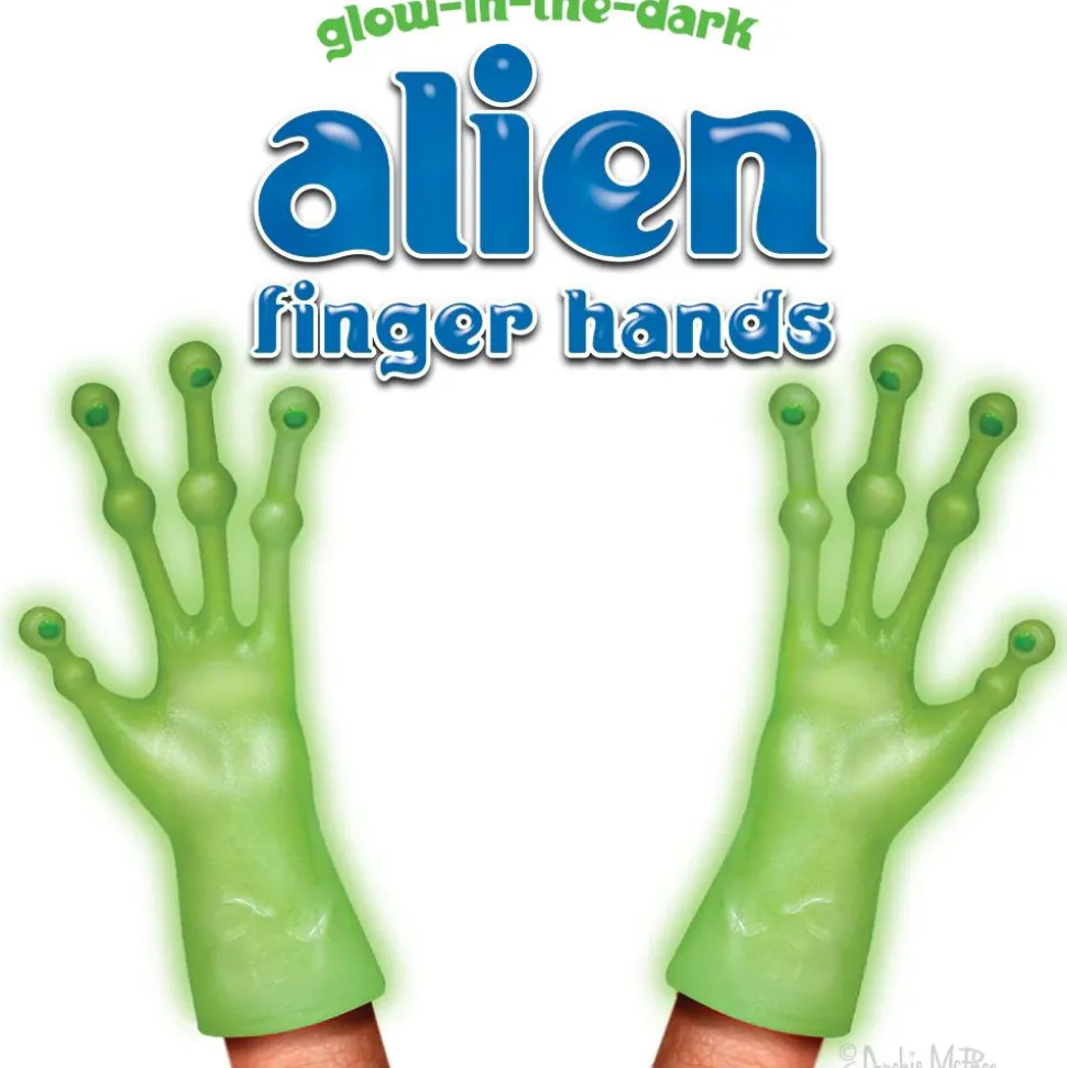 Archie McPhee - Alien Hand Glow-in-the-Dark Finger Puppet (Single Unit)