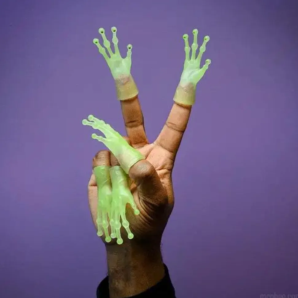 Archie McPhee - Alien Hand Glow-in-the-Dark Finger Puppet (Single Unit)