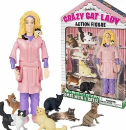 Archie McPhee - Crazy Cat Lady with Cats 5” Action Figure