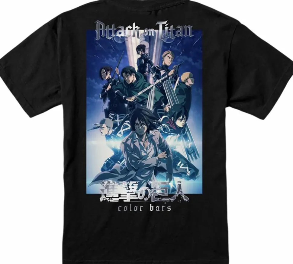 Attack on Titan - Attack on Titan x Color Bars Brigade Black T-Shirt