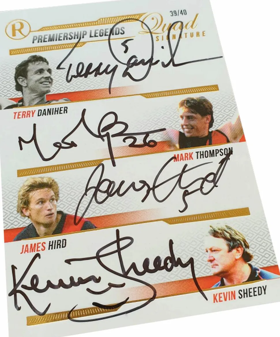 Aussie Rules - 2023 Regal Premiership Legends Essendon Quad Signature Card (Single Unit)