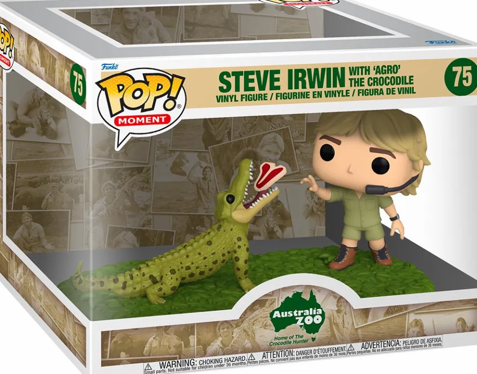 Australia Zoo: Home of The Crocodile Hunter - Steve Irwin with ‘Agro’ the Crocodile Pop! Moment Vinyl Figure 2-Pack