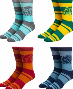 Avatar: The Last Airbender - Four Nations Crew Socks 4-Pack (One Size)