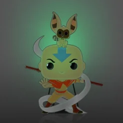 Avatar the Last Airbender - Aang with Momo Glow-in-the-Dark 4" Pop! Enamel Pin