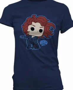 Avengers 2: Age of Ultron - Black Widow Pop! Tees Ladies Navy T-Shirt