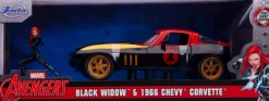 Avengers - Black Widow with 1966 Chevy Corvette 1/24th Scale Hollywood Rides Die-Cast Vehicle Replica