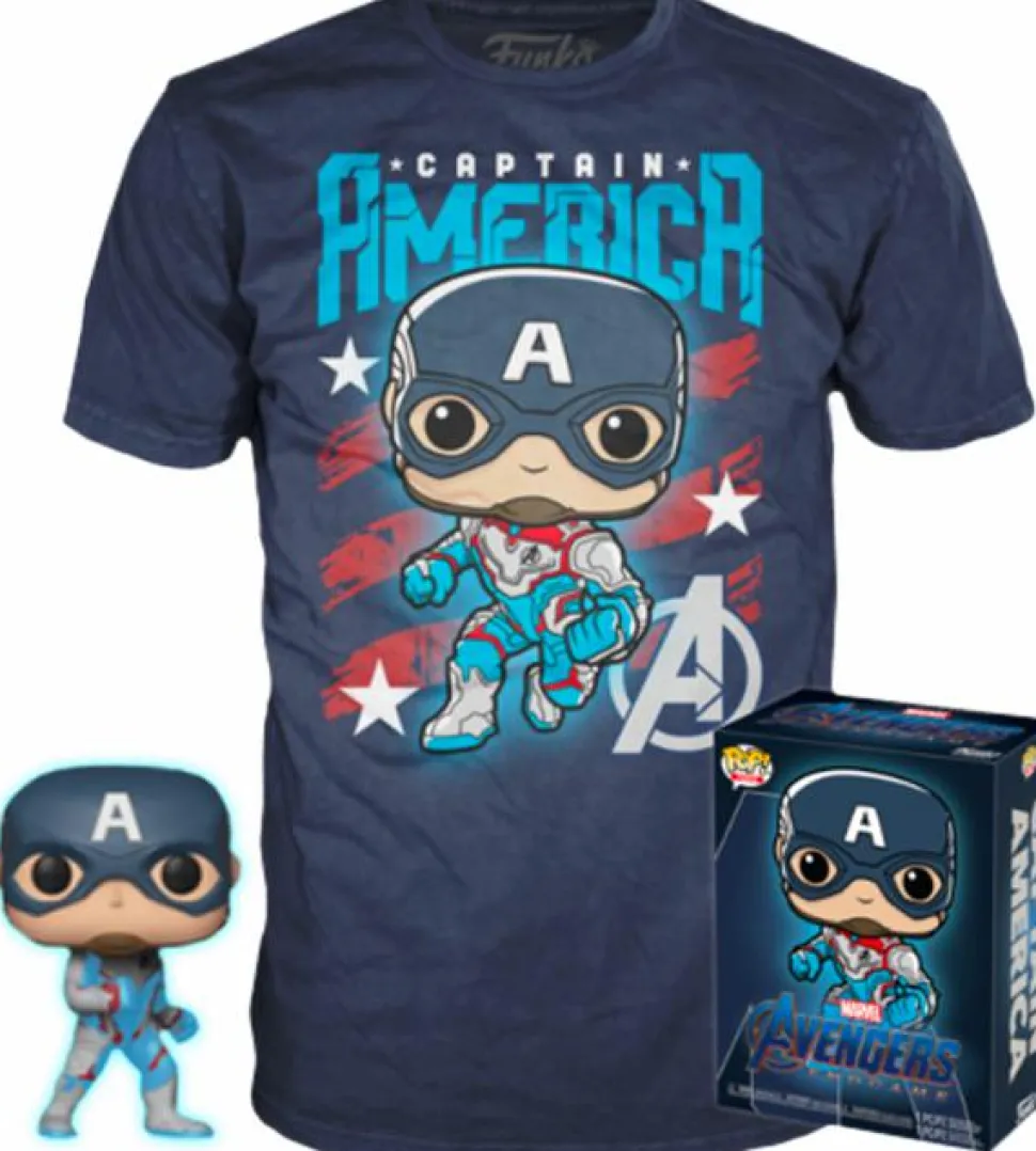 Avengers 4: Endgame - Captain America Glow in the Dark Pop! Vinyl Figure & T-Shirt Box Set