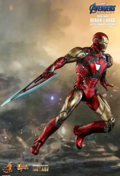 Avengers 4: Endgame - Iron Man Mark LXXXV (85) Battle Damaged & Holographic Version Hot Toys 1/6th Scale Action Figure Bundle (Set of 2)