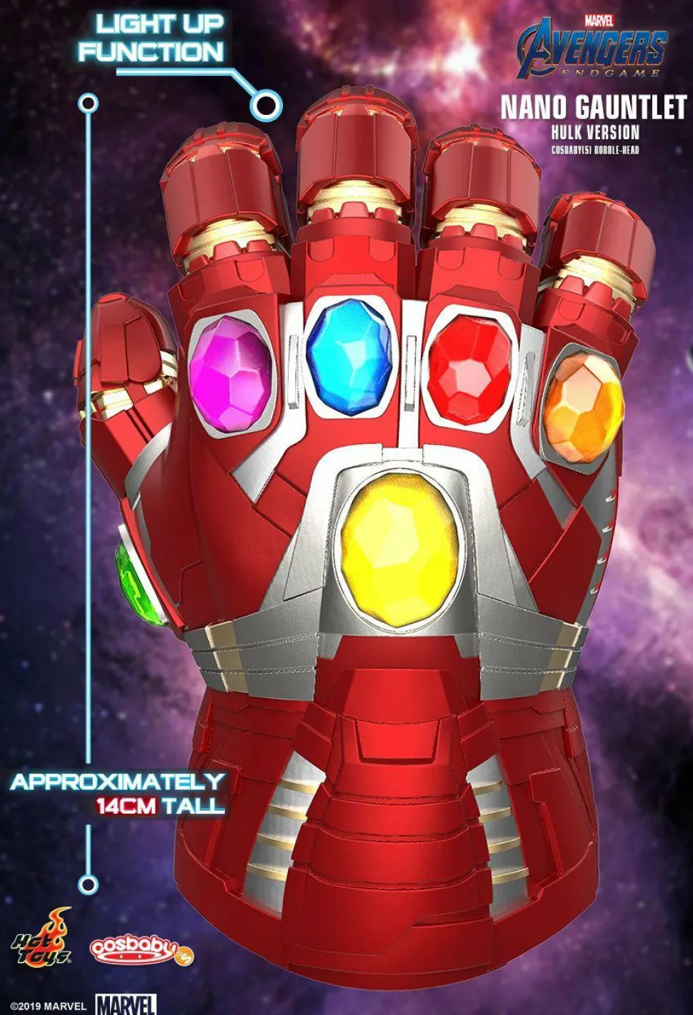 Avengers 4: Endgame - Nano Gauntlet Light-Up (Hulk Version) Cosbaby Hot Toys Bobble-Head Figure (Int Sales Only)