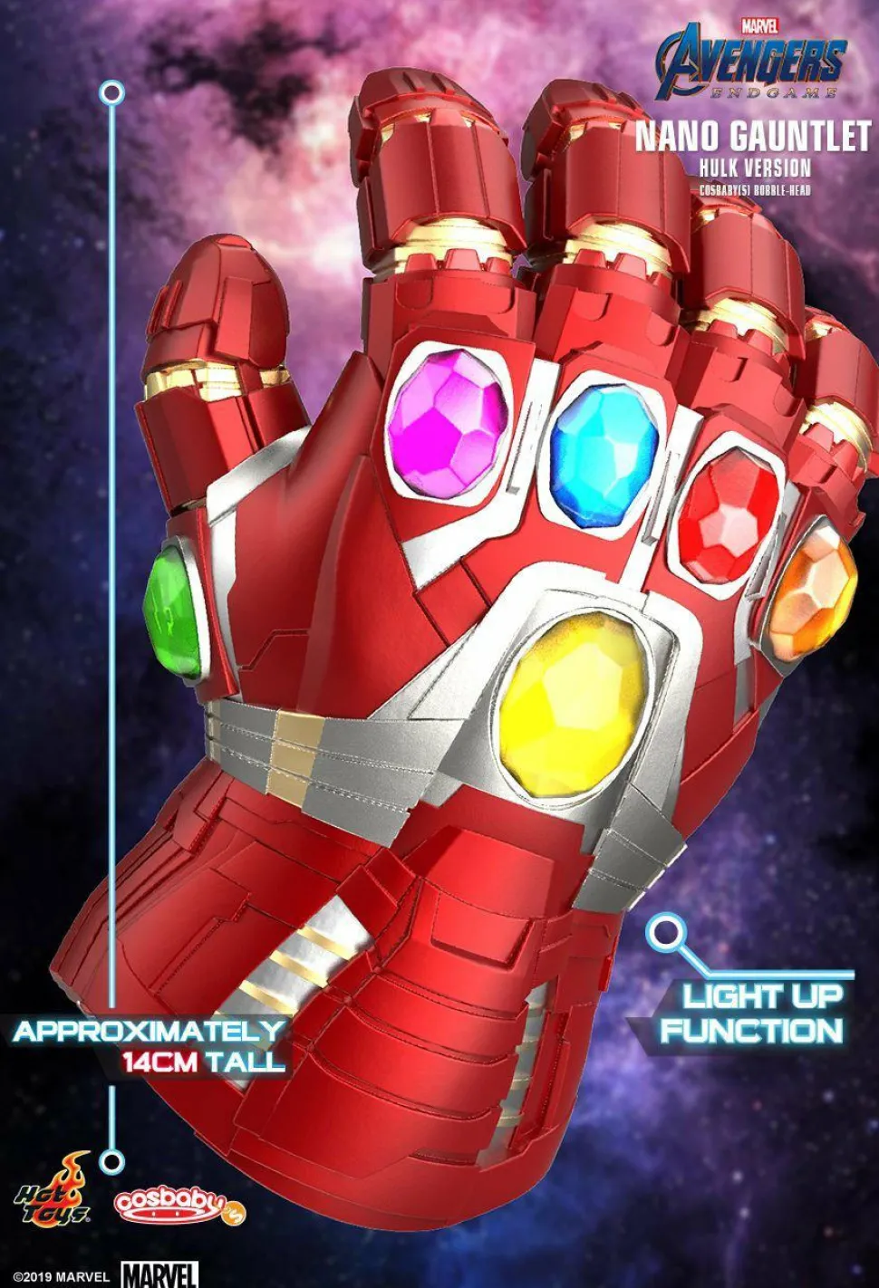 Avengers 4: Endgame - Nano Gauntlet Light-Up (Hulk Version) Cosbaby Hot Toys Bobble-Head Figure (Int Sales Only)