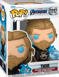 Avengers 4: Endgame - Thor with Thunder Glow in the Dark Pop! Vinyl Figure in Acrylic Pop! Protector (Chase Variant)