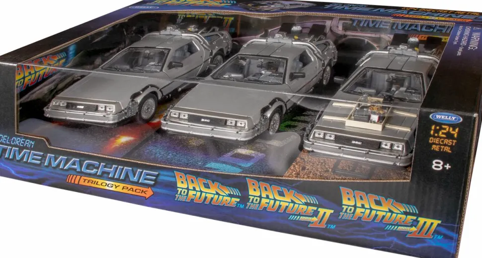 Back to the Future - DeLorean 1/24th Die-Cast Trilogy (Set of 3)