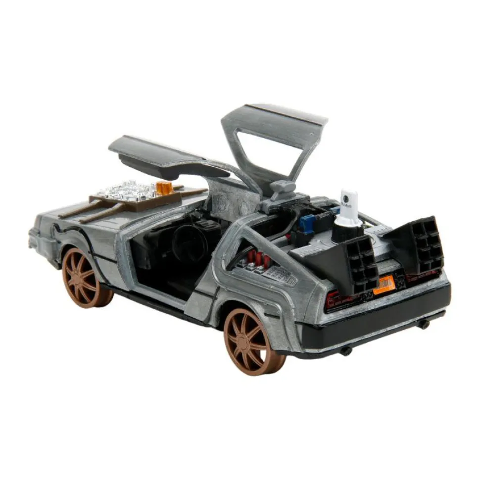 Back to the Future III - DeLorean Time Machine (Train Wheel Version) Hollywood Rides 1/32 Scale Die-Cast Vehicle Replica