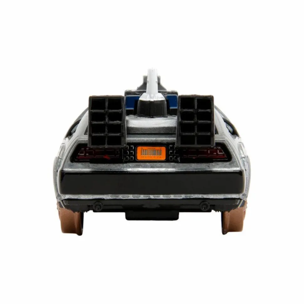 Back to the Future III - DeLorean Time Machine (Train Wheel Version) Hollywood Rides 1/32 Scale Die-Cast Vehicle Replica