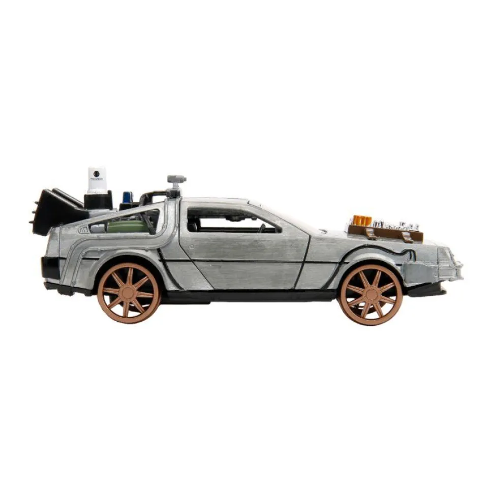 Back to the Future III - DeLorean Time Machine (Train Wheel Version) Hollywood Rides 1/32 Scale Die-Cast Vehicle Replica