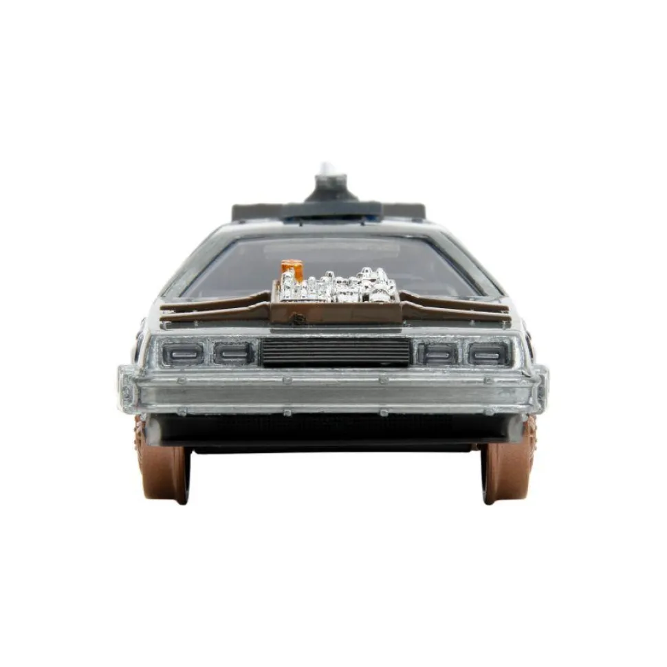 Back to the Future III - DeLorean Time Machine (Train Wheel Version) Hollywood Rides 1/32 Scale Die-Cast Vehicle Replica