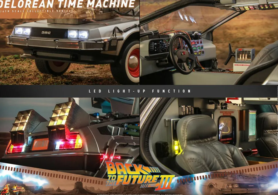 Back to the Future Part III - DeLorean Time Machine 1/6th Scale Hot Toys Action Figure Vehicle Accessory