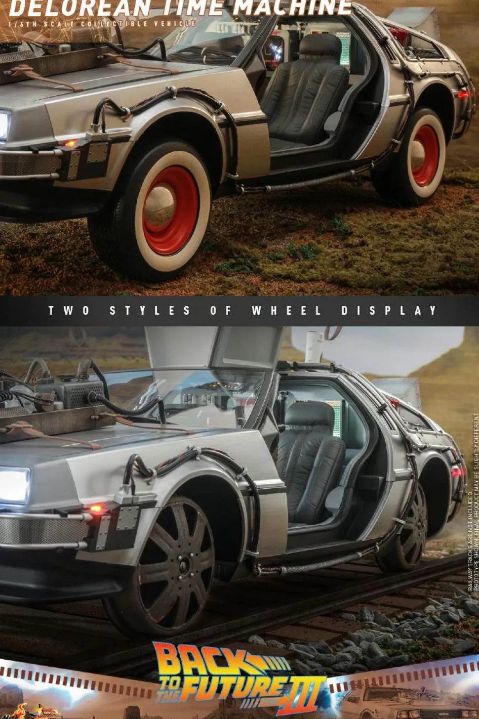 Back to the Future Part III - DeLorean Time Machine 1/6th Scale Hot Toys Action Figure Vehicle Accessory