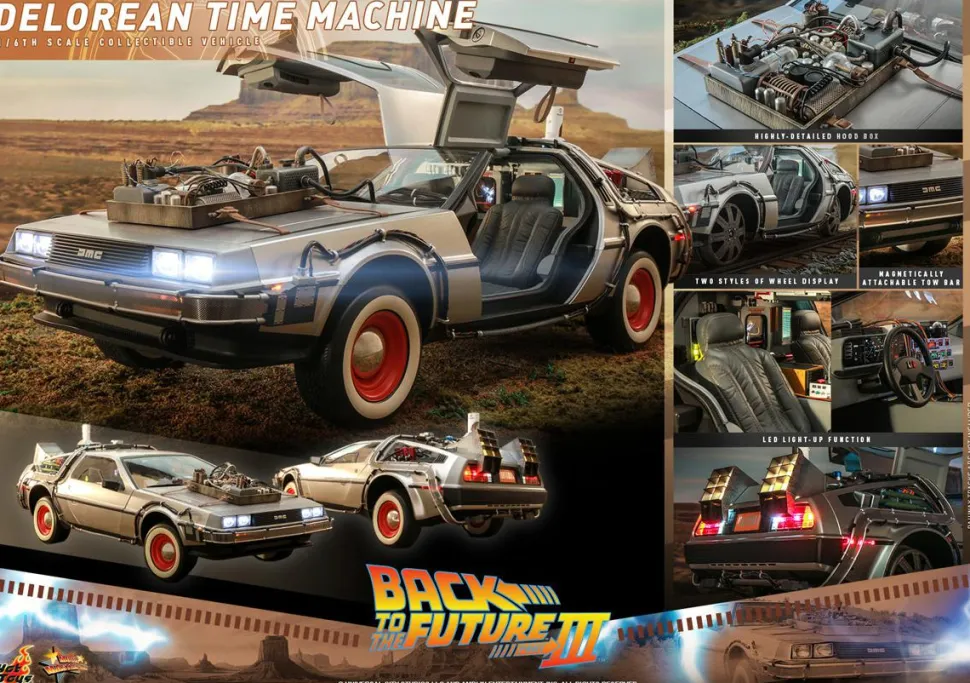 Back to the Future Part III - DeLorean Time Machine 1/6th Scale Hot Toys Action Figure Vehicle Accessory