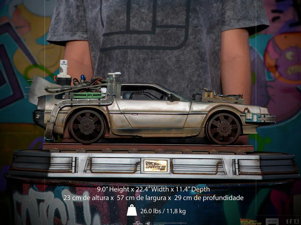 Back to the Future Part III - Delorean Time Machine 1/10th Scale Statue