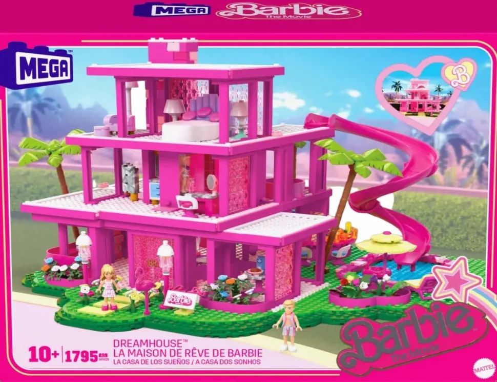 Barbie (2023) - Barbie's Dreamhouse Mega Construx Construction Set (1795 Pieces)