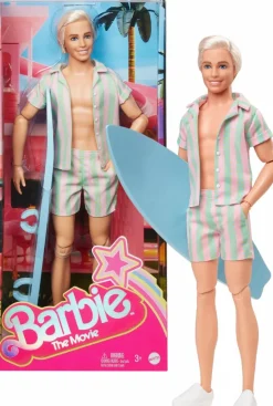 Barbie (2023) - Ken in Pastel Striped Beach Matching Set Doll