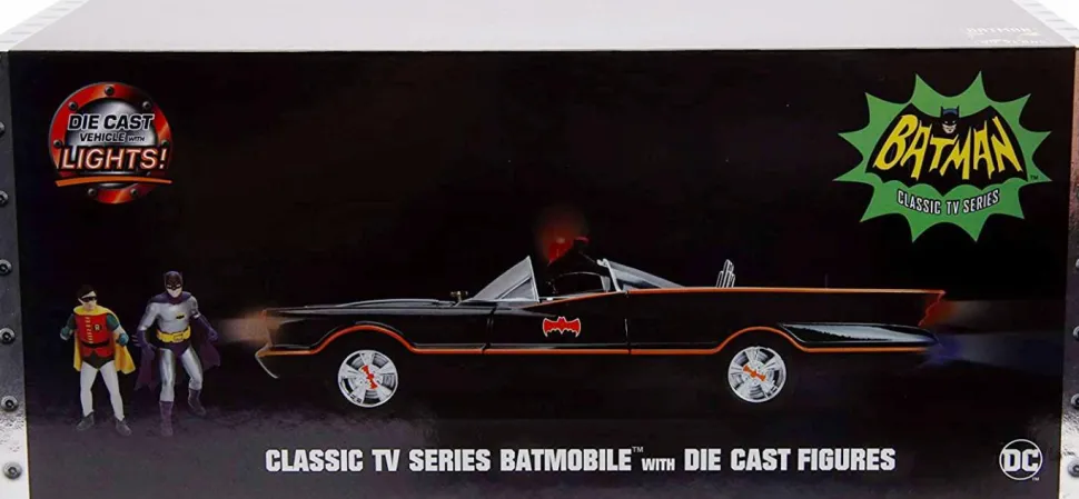 Batman (1966) - Batman and Robin with Batmobile 1/18th Scale Hollywood Rides Die-Cast Vehicle Replica