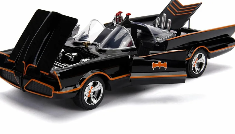 Batman (1966) - Batman and Robin with Batmobile 1/18th Scale Hollywood Rides Die-Cast Vehicle Replica