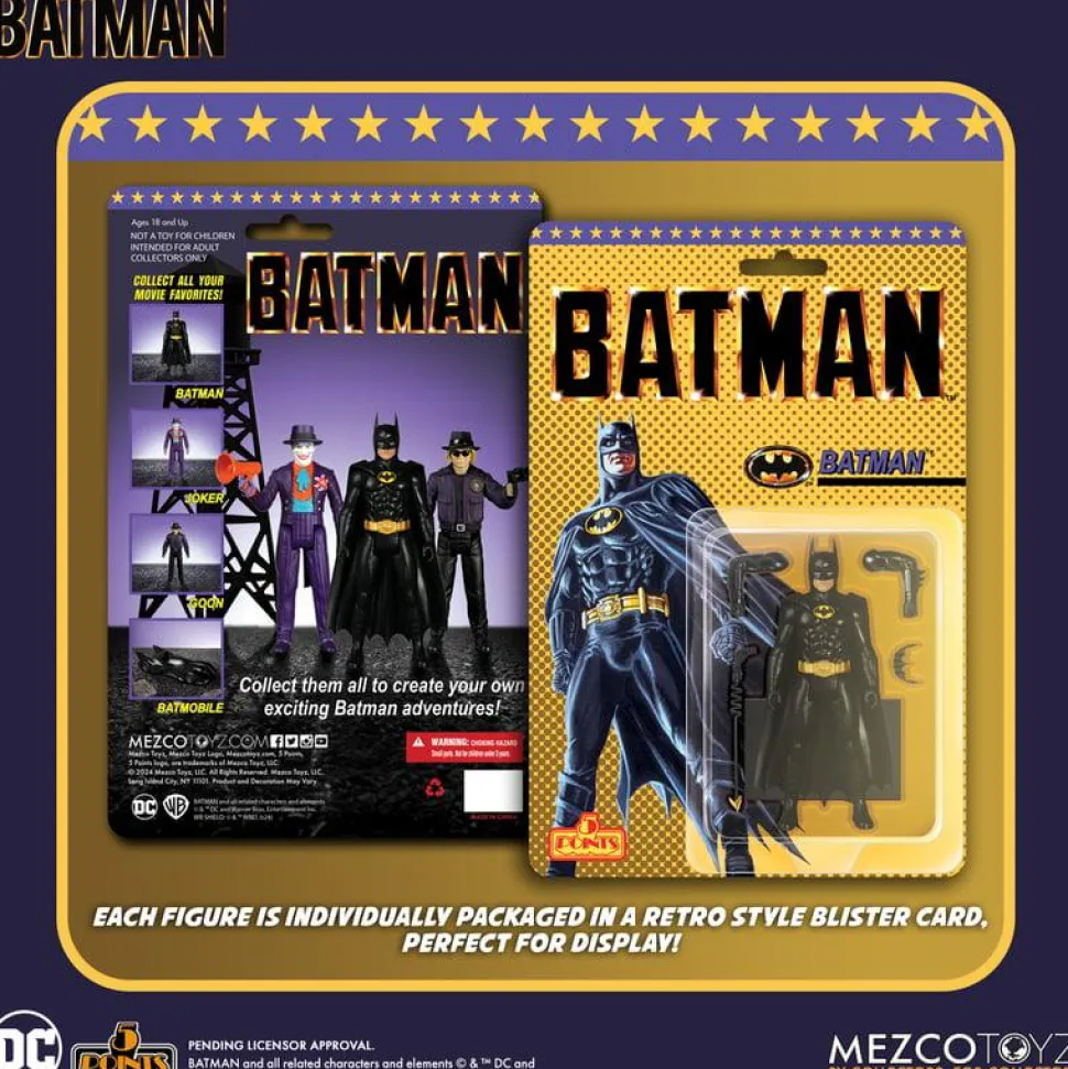Batman (1989) - Batman, Joker & Goon 5 Points 3.75" Scale Action Figure Bundle (Set of 3)