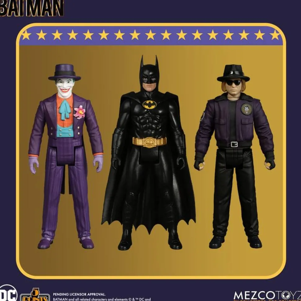 Batman (1989) - Batman, Joker & Goon 5 Points 3.75" Scale Action Figure Bundle (Set of 3)