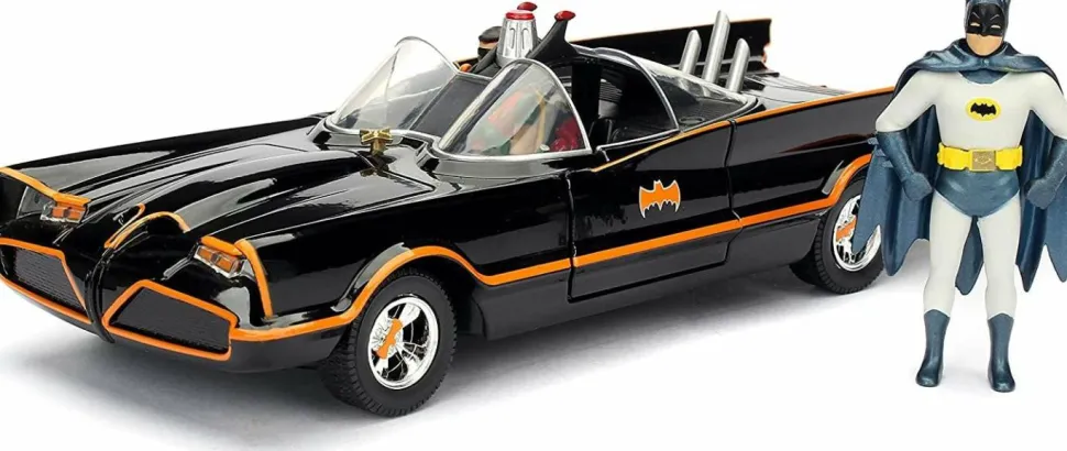 Batman (1966) - Batmobile with Batman Hollywood Rides 1/24th Scale Die-Cast Vehicle Replica Model Kit