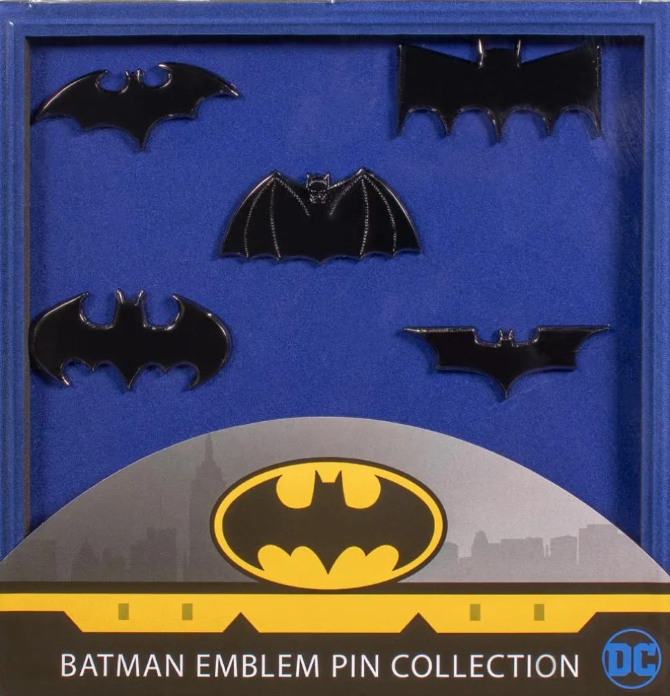 Batman - Batman Emblem Black Chrome Lapel Pin Collection 5-Pack