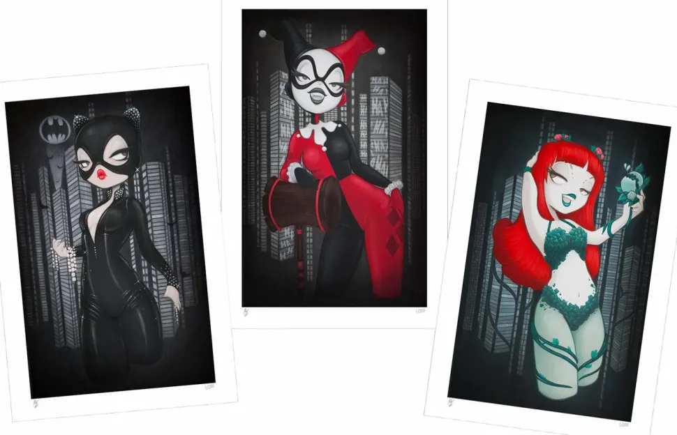 Batman - Gotham Girls Fine Art Print Set by Emma ‘Anarkitty’ Geary (Set of 3)