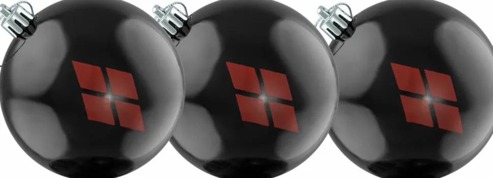 Batman - Harley Quinn Diamond Logo Christmas Bauble 3-Pack